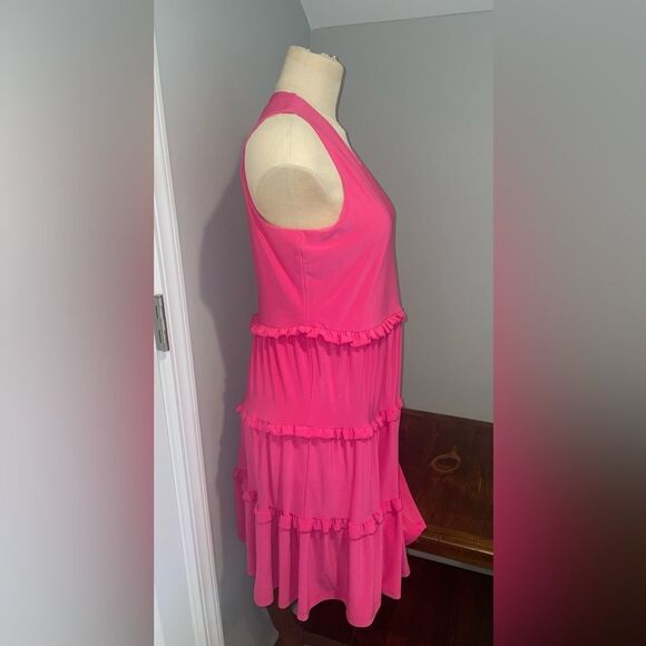 Tommy Hilfiger Ruffle Tiered Sleeveless Jersey Knit Shift Dress 6P - Picture 4 of 10